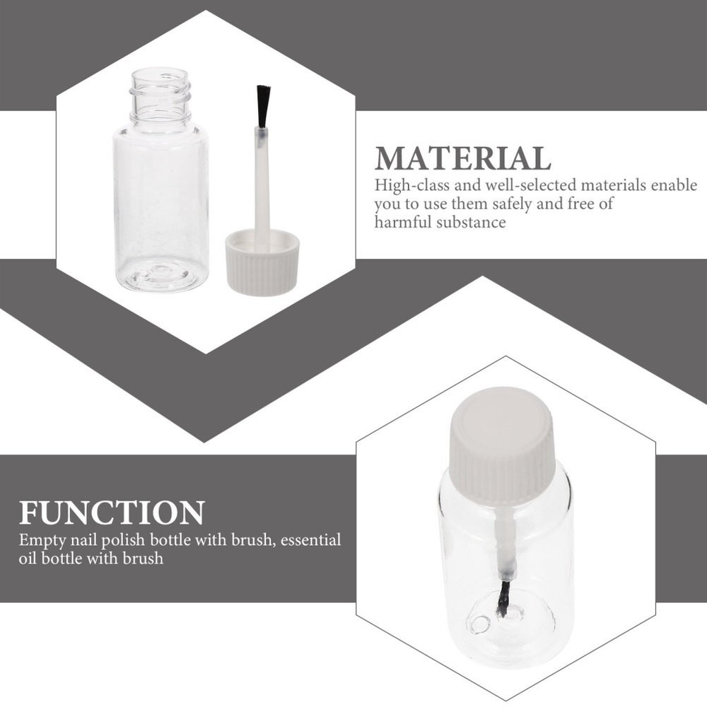 8 Pieces Small Empty Nail Varnish Bottles with Brush for Nail