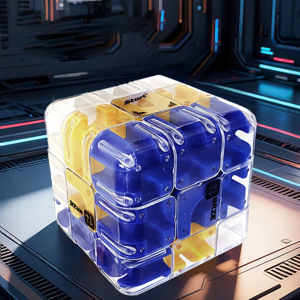 Large 3D Labyrinth Puzzle Maze Cube - Engaging Brain Teaser Toy, Improve Spatial