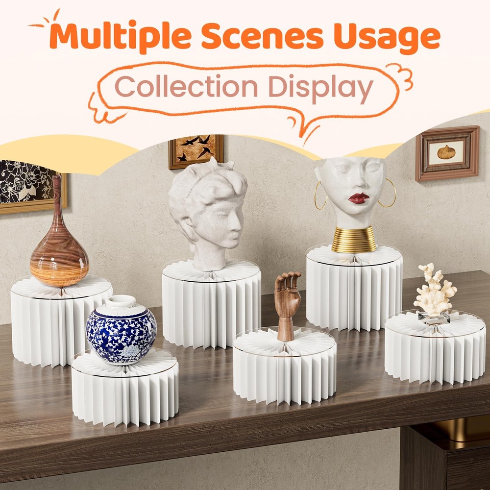 4 Pack Buffet Risers, FOLDABLE Accordion Food Display Risers for Dessert Tabl...