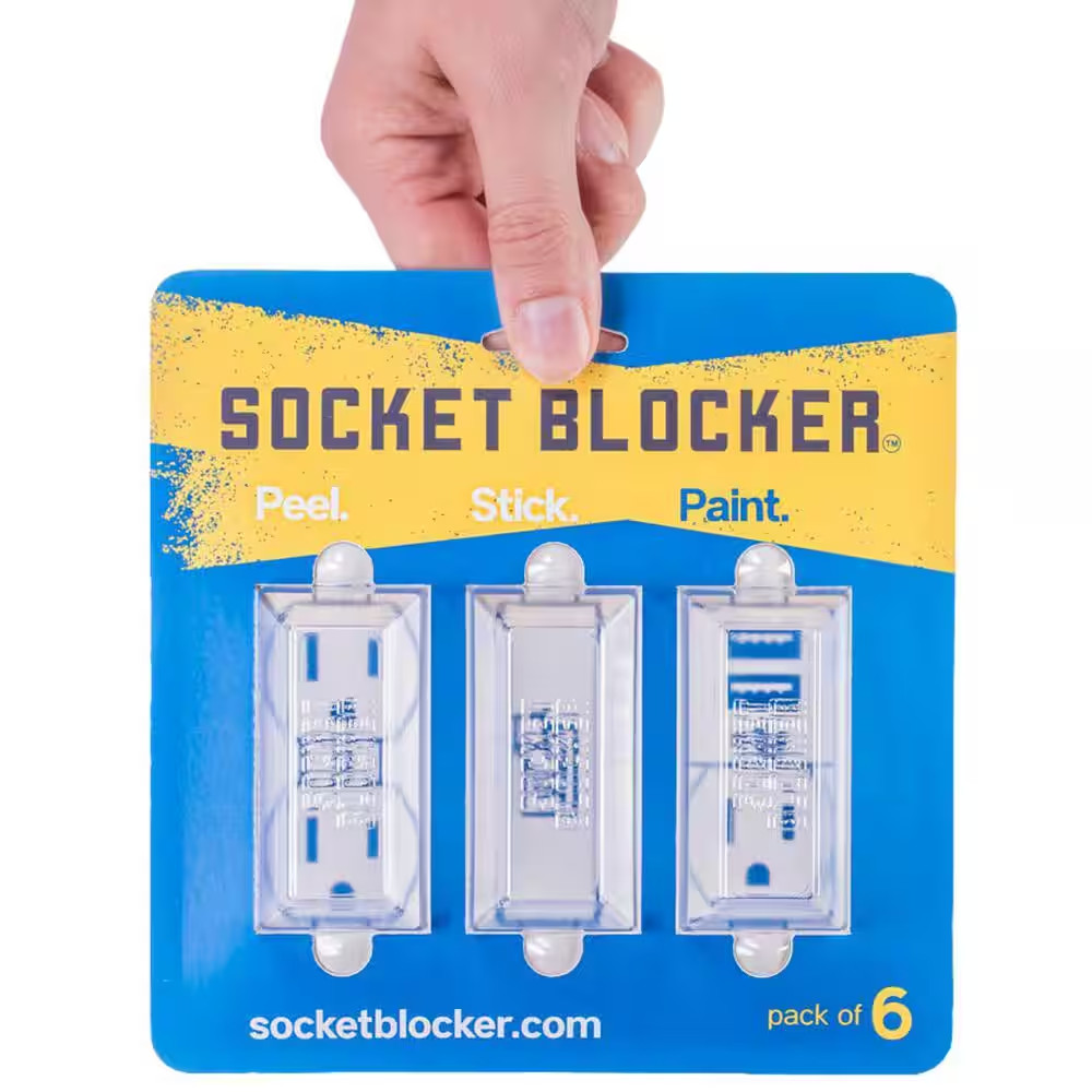 Socket Blocker-Outlet Cover for Drywall Texture and Paint (6-Pack)