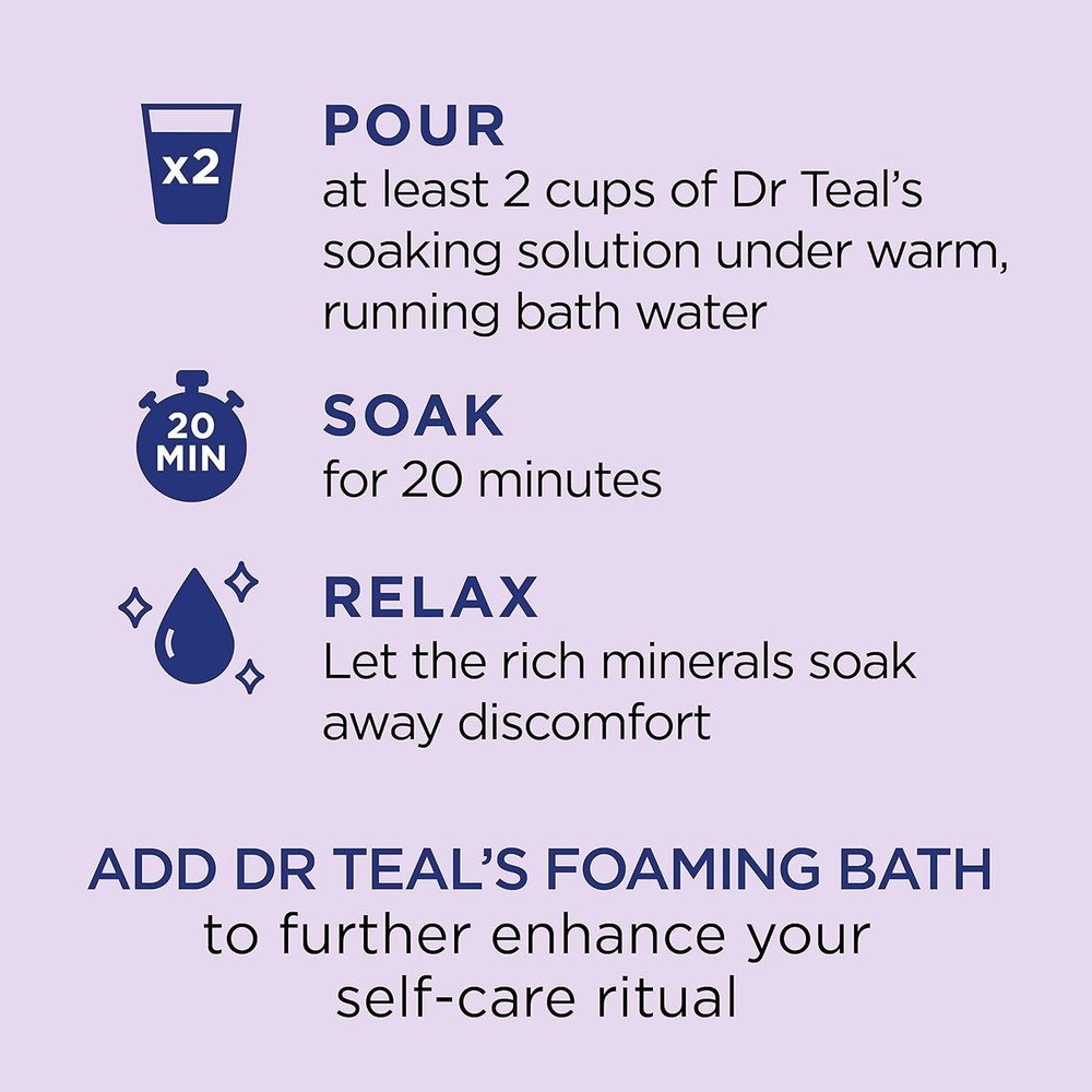 Epsom Salt Soaking Solution 48oz - Soothe & Sleep with Lavender Essence