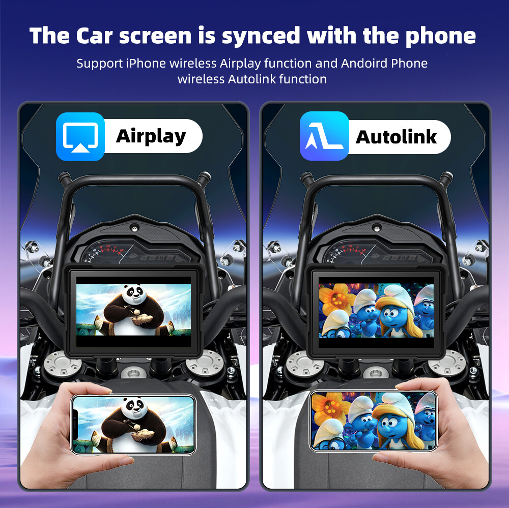 Universal Portable Linux Motorcycle Navigation 5"IPS Screen IP67 Carplay BT5.0