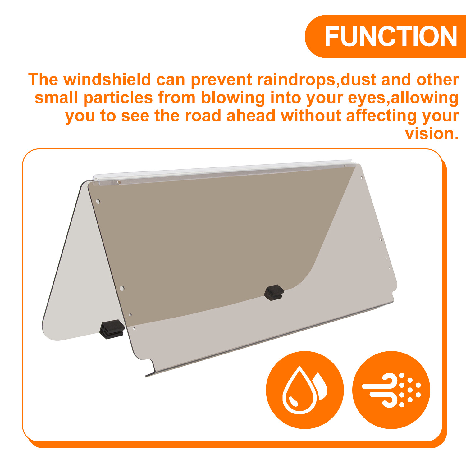 For Club Car DS 1982-2000.5 Golf Cart Tinted Folding Windshield Windscreen