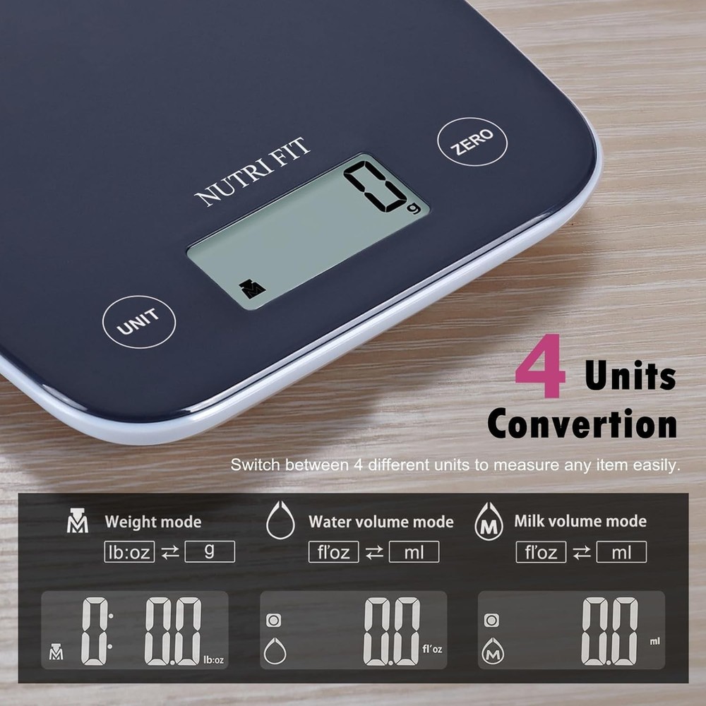 Precision Digital Kitchen Scale - 11lb Capacity, Tare Function & LCD Display