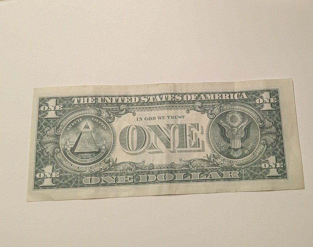 RARE $1 Major Miscut Error Bill - Uncirculated - Dramatic Shift - Crisp Note
