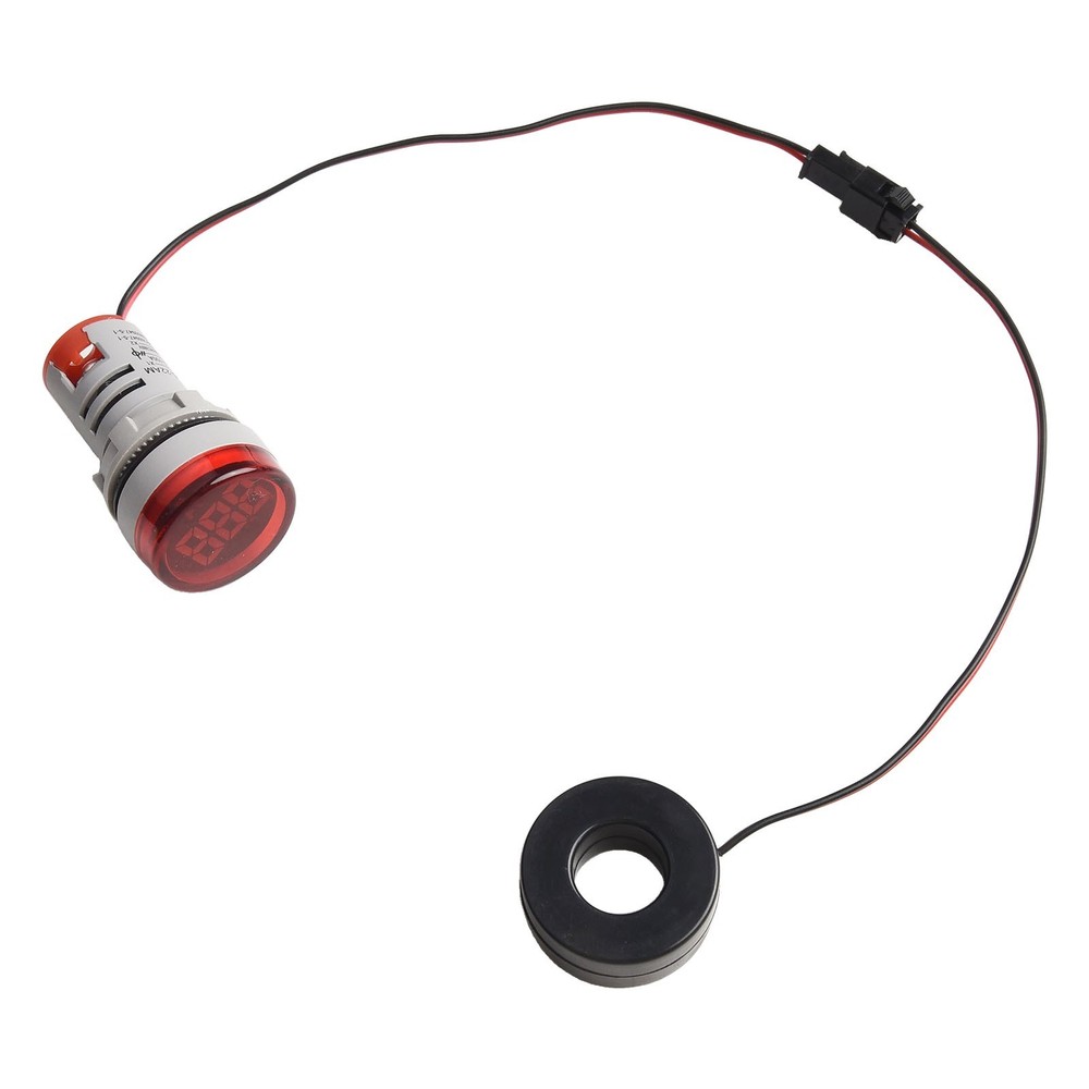 2 Pcs Red LED AC Ammeter Round Display Current Indicator for Power Use