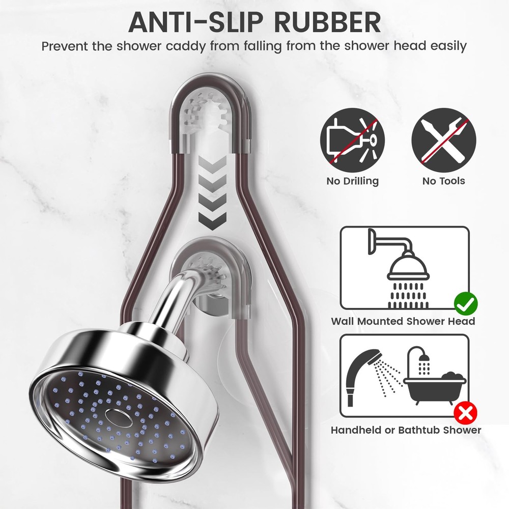 REINHARDT Shower Caddy Adjustable Hanging Organizer Rustproof Extended Bronze