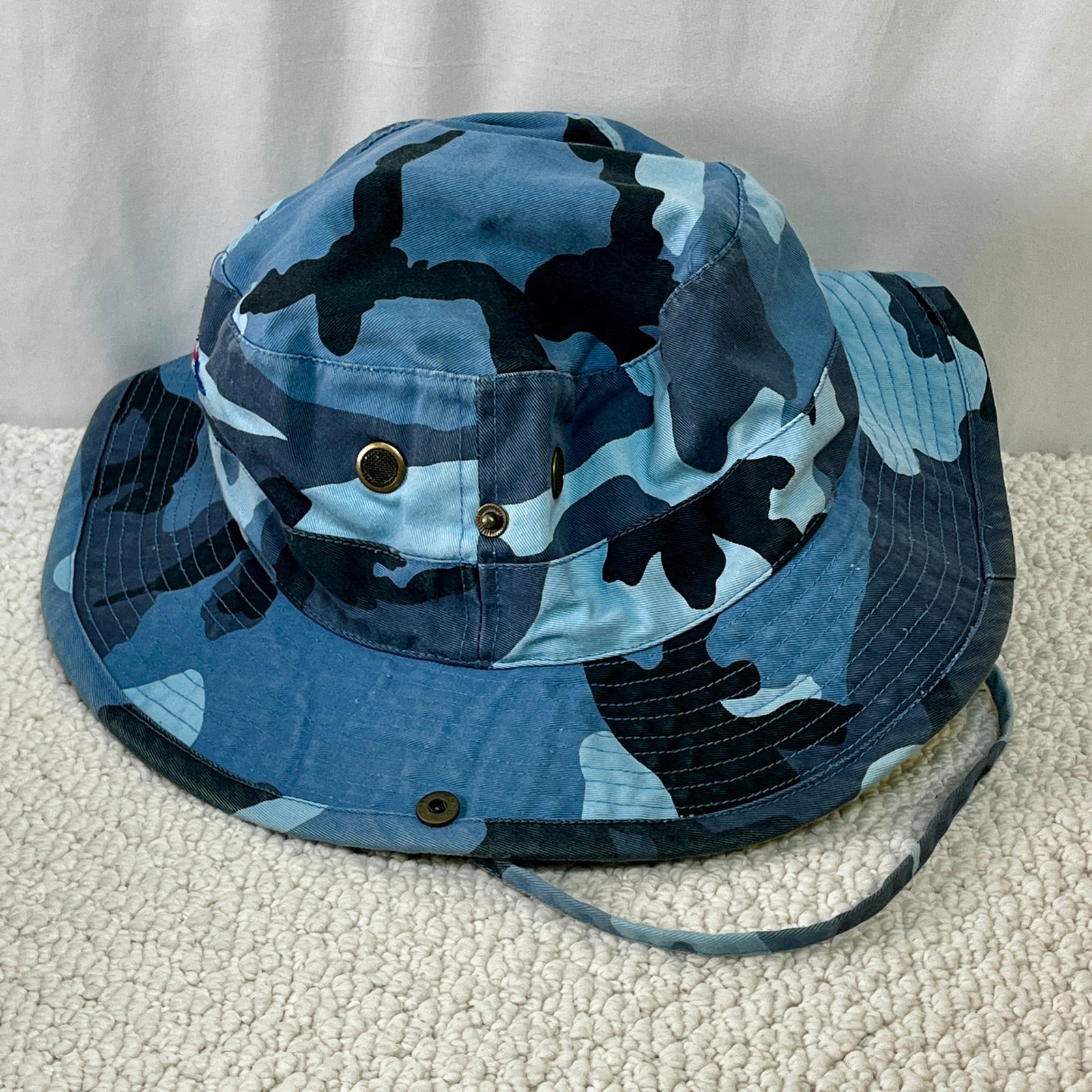 Air National Guard Bucket Hat Blue Camo Canvas Boonie Fuel Your Future O/S Promo