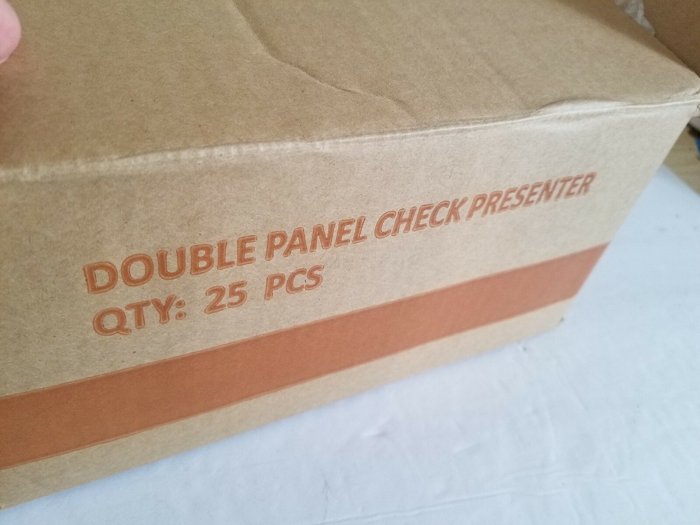 25x DOUBLE PANEL CHECK PRESENTER.BRAND NEW.RESTURANT INVENTORY.
