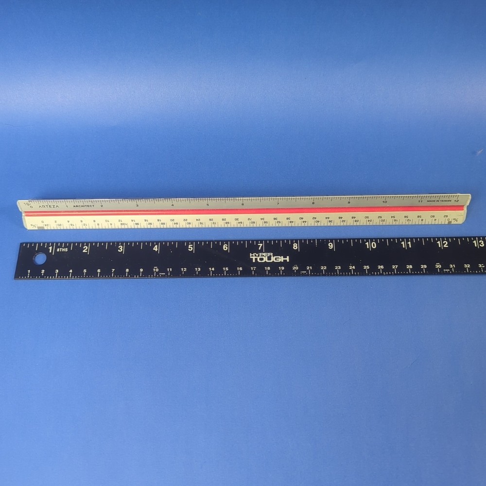 Arteza 12" Triangular Drafting Architects Scale aluminum
