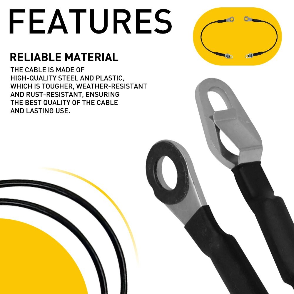 Pair Rear Tailgate Tail Gate Support Cable Strap For 07-16 Chevrolet Silverado
