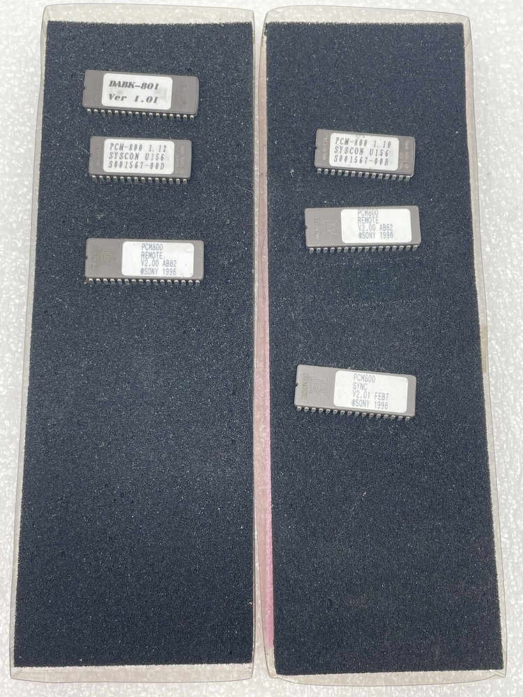 NEW SONY PCM-800 DAT RECORDER PLAYER CHIP EPROM SET REMOTE SYNC SYSCON