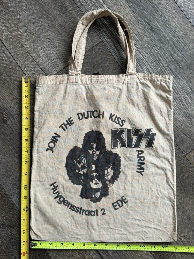 KISS Bag Canvas Tote Dutch Kiss Army Fanclub Vintage Kiss Memorabilia Aucoin Era