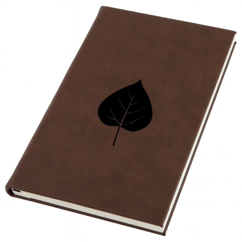Aspen Leaf Engraved Leather Journal, Personal Planner with Lined Pages