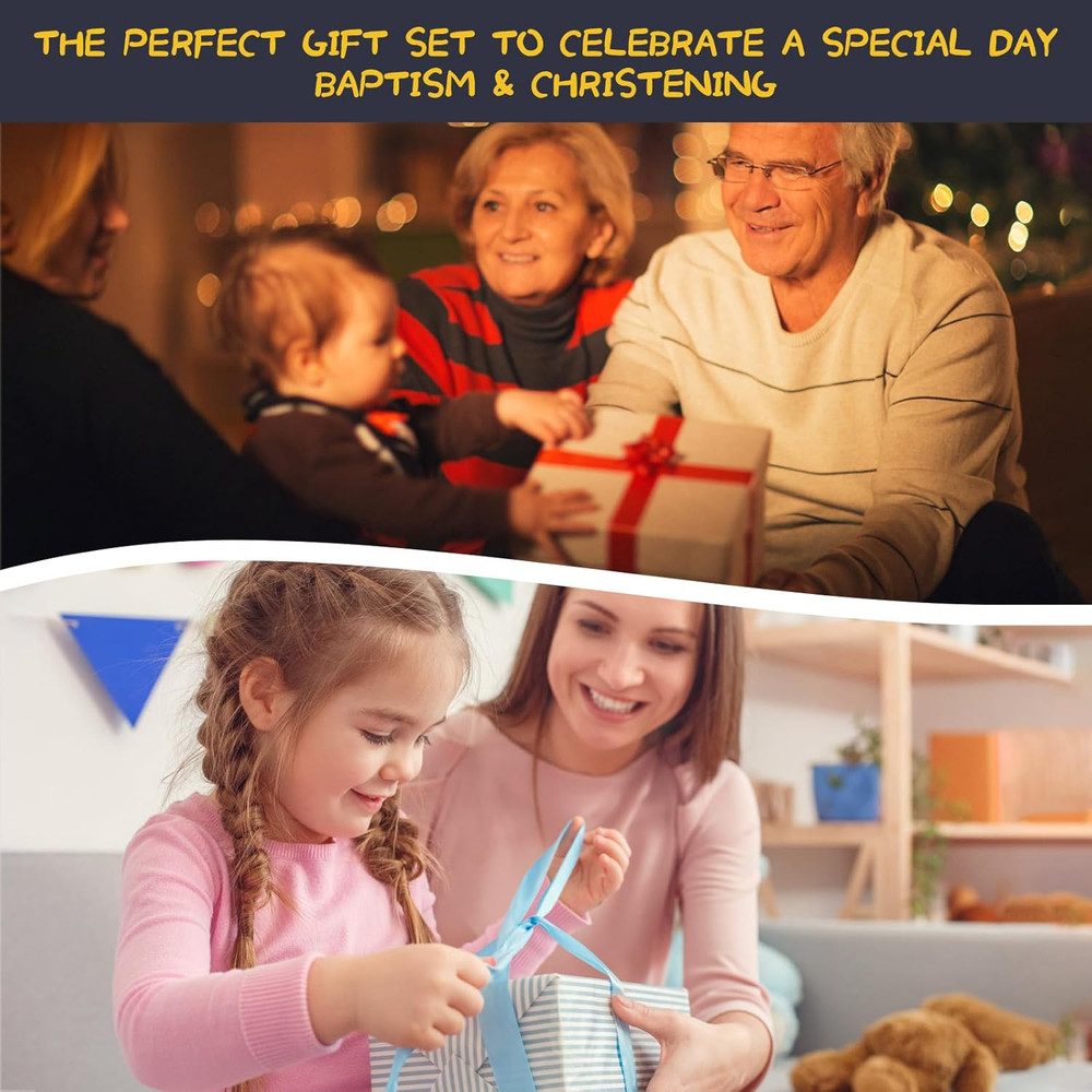 Baptism Gift Set – Plush Lamb & Prayer Book in Keepsake Box