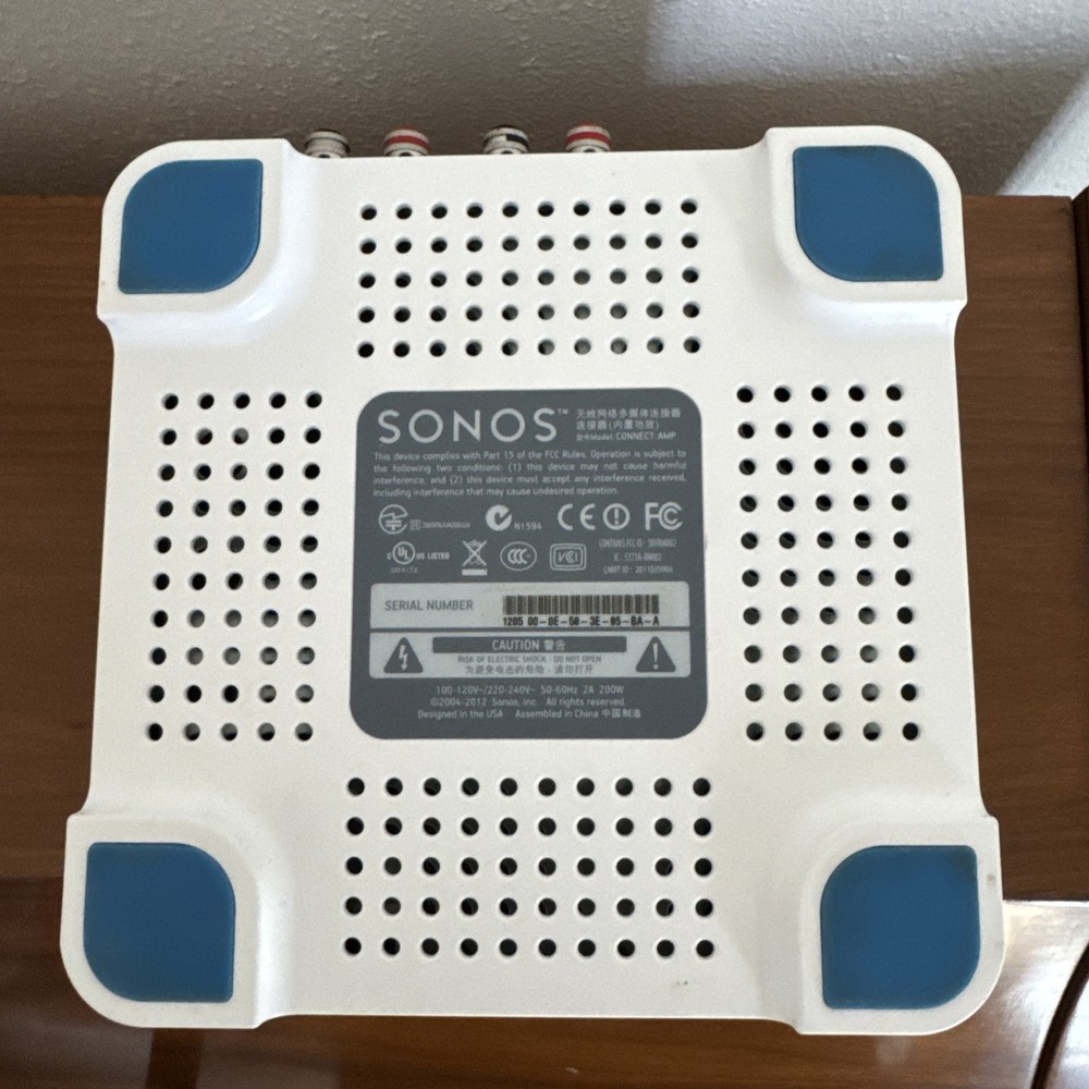 SONOS Connect Amp Gen 1 Wireless Streaming Amplifier S1 App UNIT ONLY Tested E