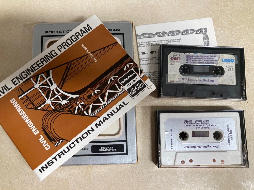 Civil Engineering Software For TRS-80 Radio Shack