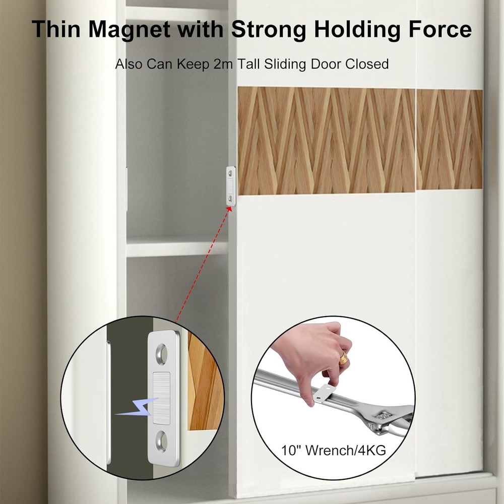 Ultra Thin Magnetic Door Catch 4-Pack - Secure & Discreet Cabinet Solution