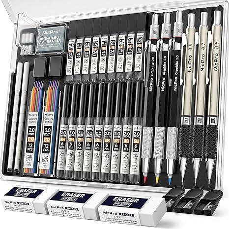 Metal Drafting Pencil Set