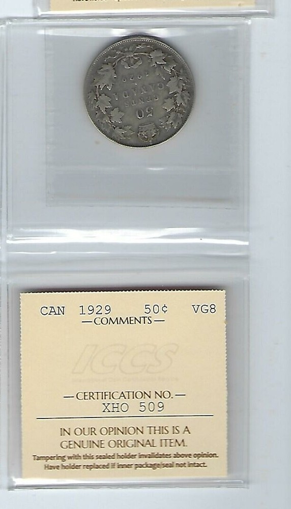 Canada: 1929 50 Cent, ICCS VG