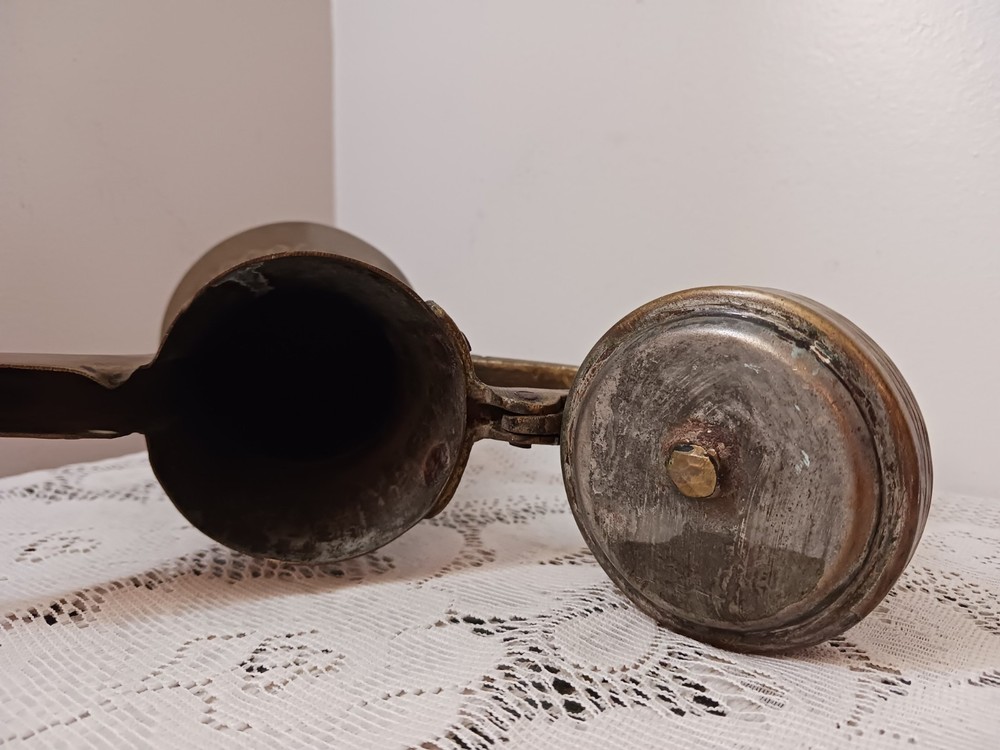 Antique Brass Dallah Arabic Middle Eastern Coffee Tea Pot Marked Both Sides
