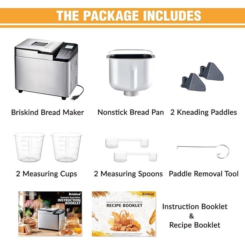 Automatic Bread Maker 2lb Stainless Steel Smart Sensor Non-Stick Loaf Machine US