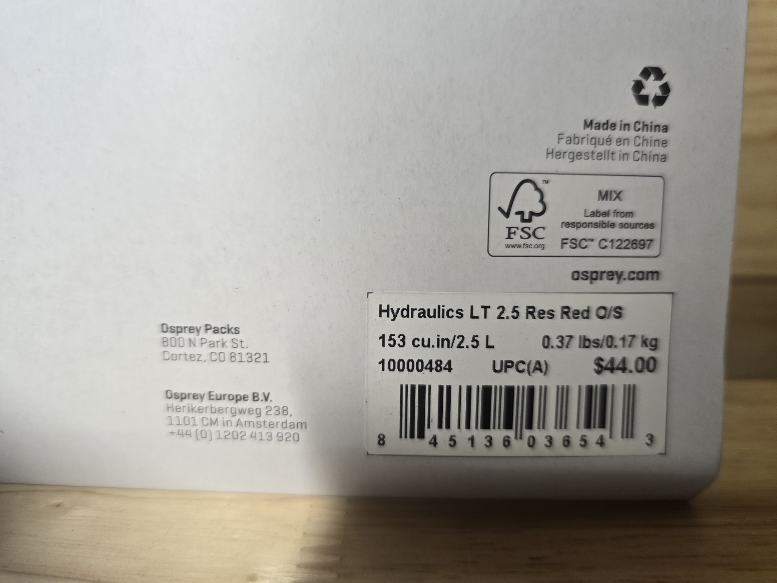 NEW Osprey Hydraulics LT Reservoir 2.5L HydraPak