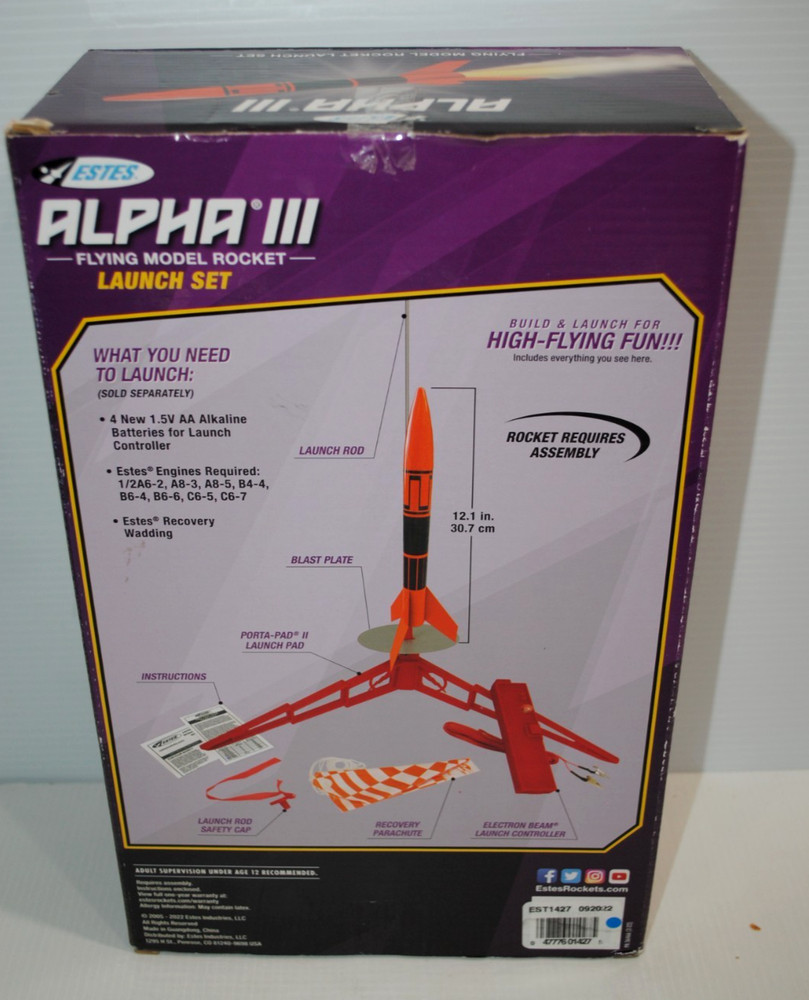 estes alpha 3 rocket launch set