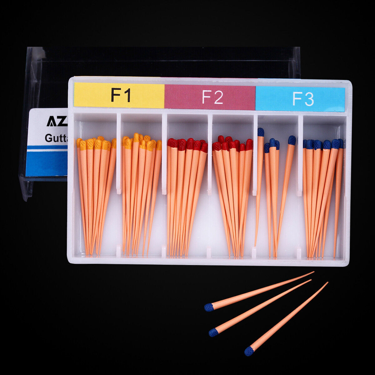 AZDENT Dental Endodontic Gutta Percha Points Endo Root Canal GP F1.F2.F3