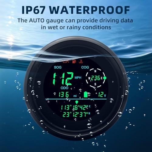 85mm GPS Speedometer Fuel Gauge/Voltmeter, GPS Speedometer Switchable Black