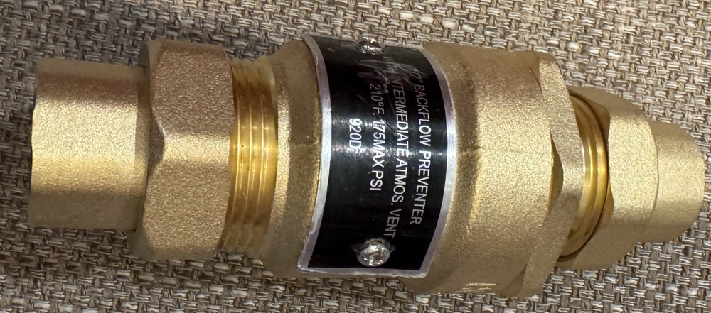 New Inlet 1/2" Brass Backflow Preventer 920D