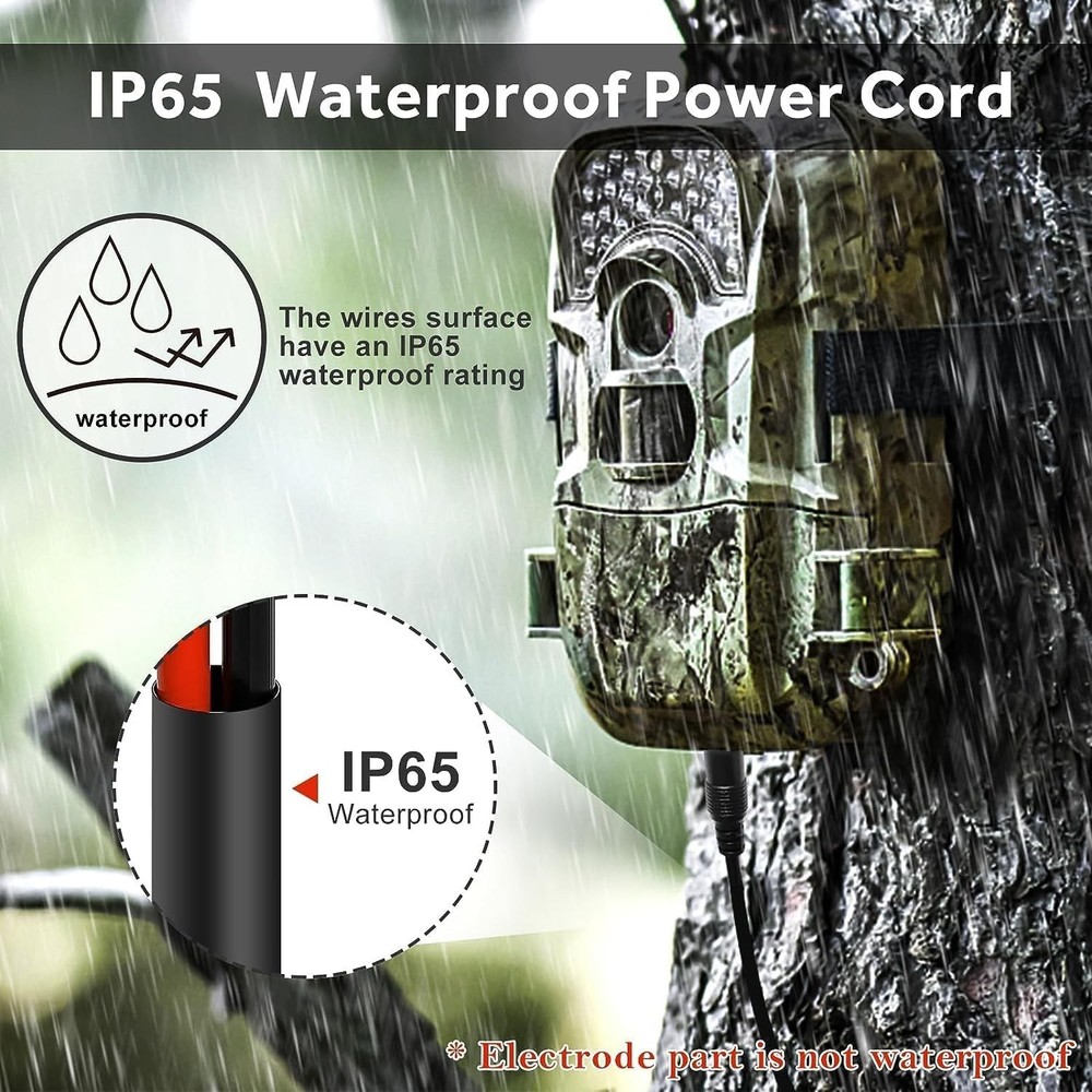 Trail Camera Power Cable, 5.5x2.1mm DC, Compatible with Stealth Cam, Spypoint...