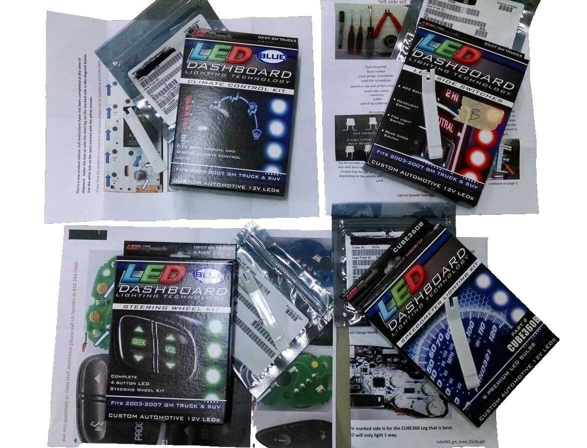 Dash Lights Bulb Replacement Kits with White LEDs 03 04 05 06 Suburban Avalanche