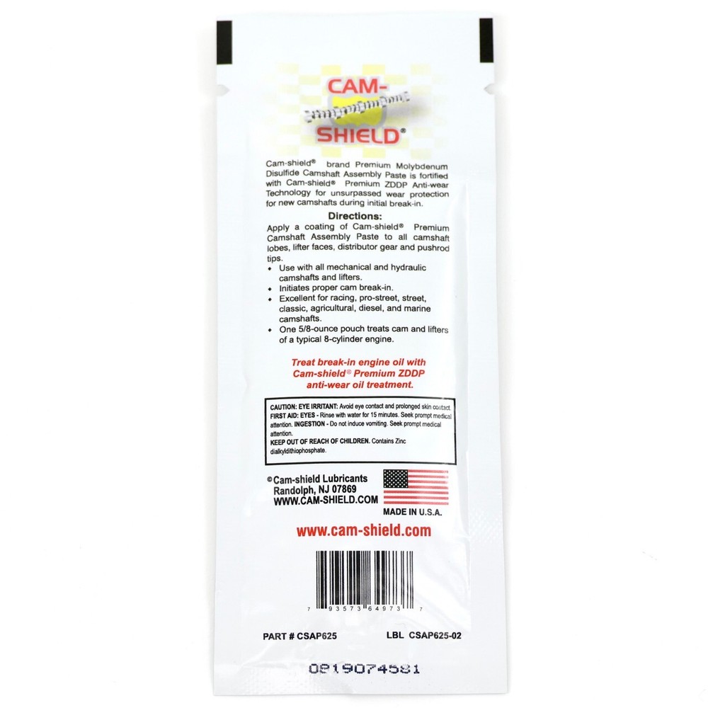 Cam-Shield Camshaft Assembly Paste 5/8 Ounce Packet
