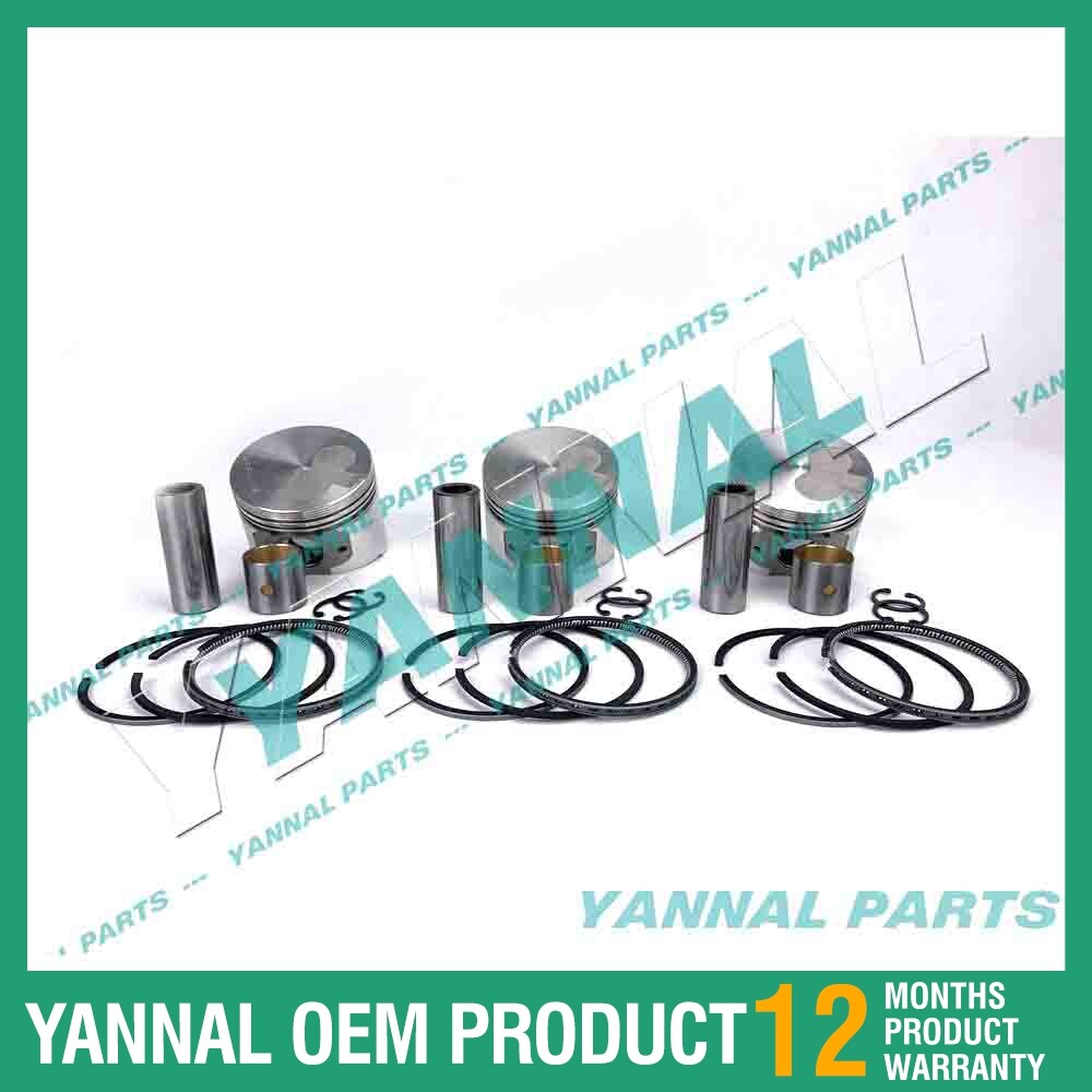 3Pcs Piston With Piston Ring+0.5mm For Yanmar 3TNE66 engine (oversize)
