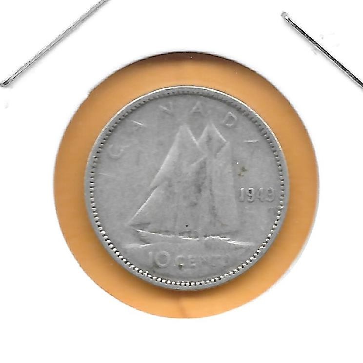 1949 CANADIAN 10 CENTS NICE (SILVER)