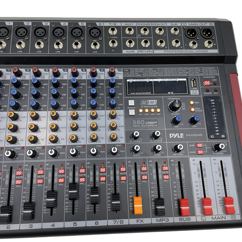 Pyle PMX648 Professional DJ Audio Mixer Controller 8-Channel DJ Controller
