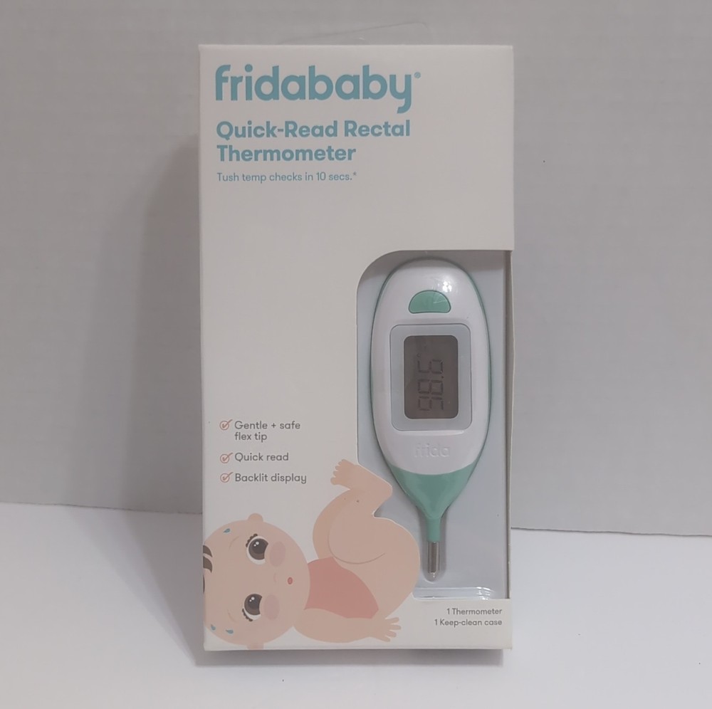 FridaBaby Quick-Read Rectal Thermometer Backlit Flexible Tip Water-Resistant