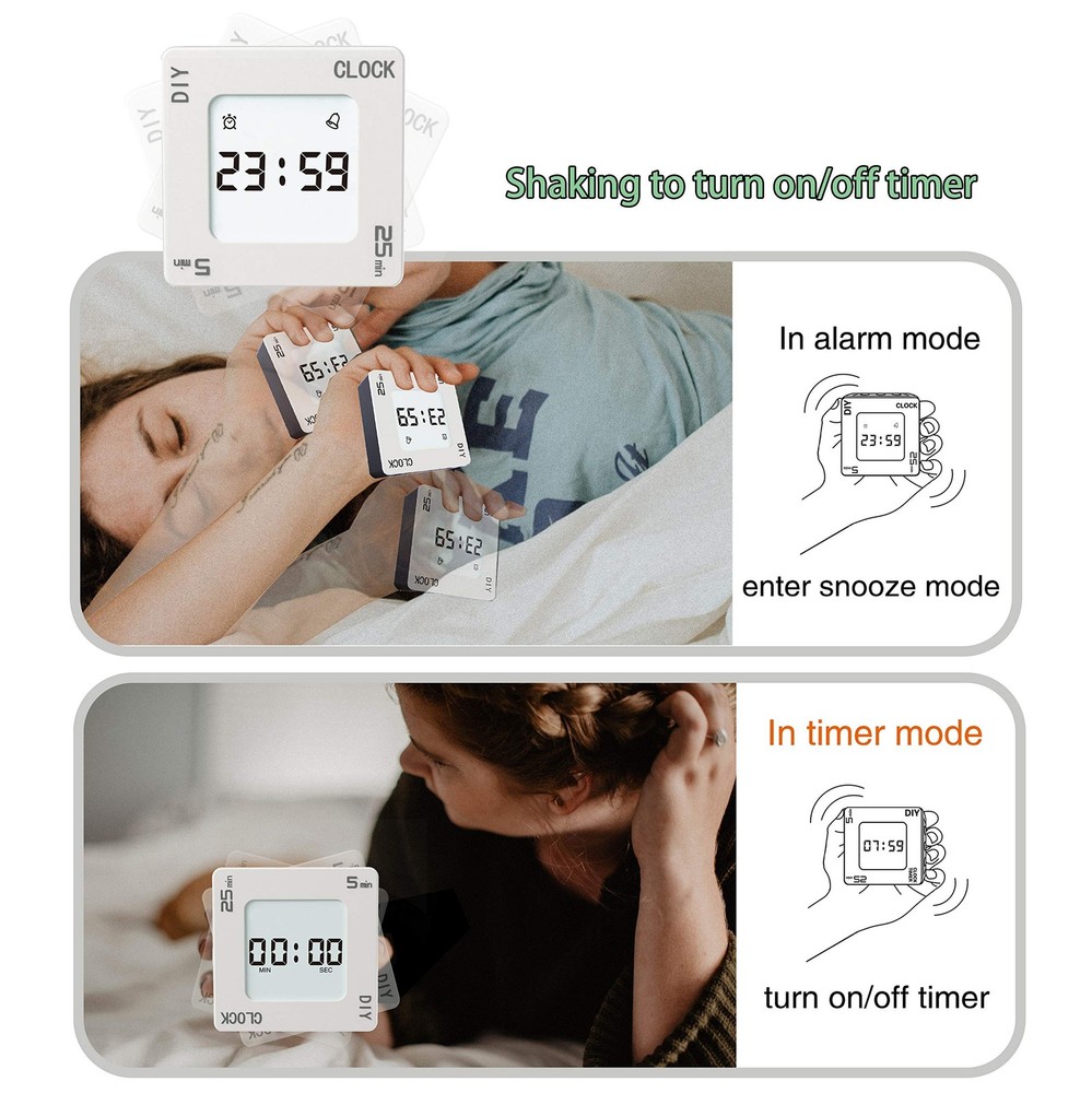 Timer, Creative Shaking Alarm Clock, 5, 25 and Any Minute Time Management Dev...