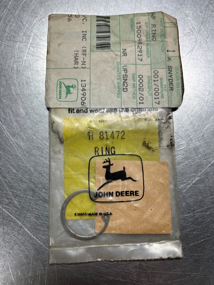 H81472 Genuine OEM John Deere SNAP RING