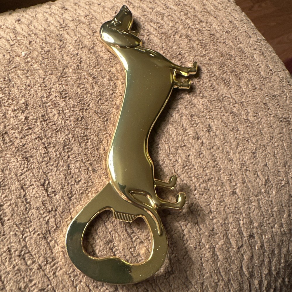 Check Out This Gold Dachshund Bottle Opener