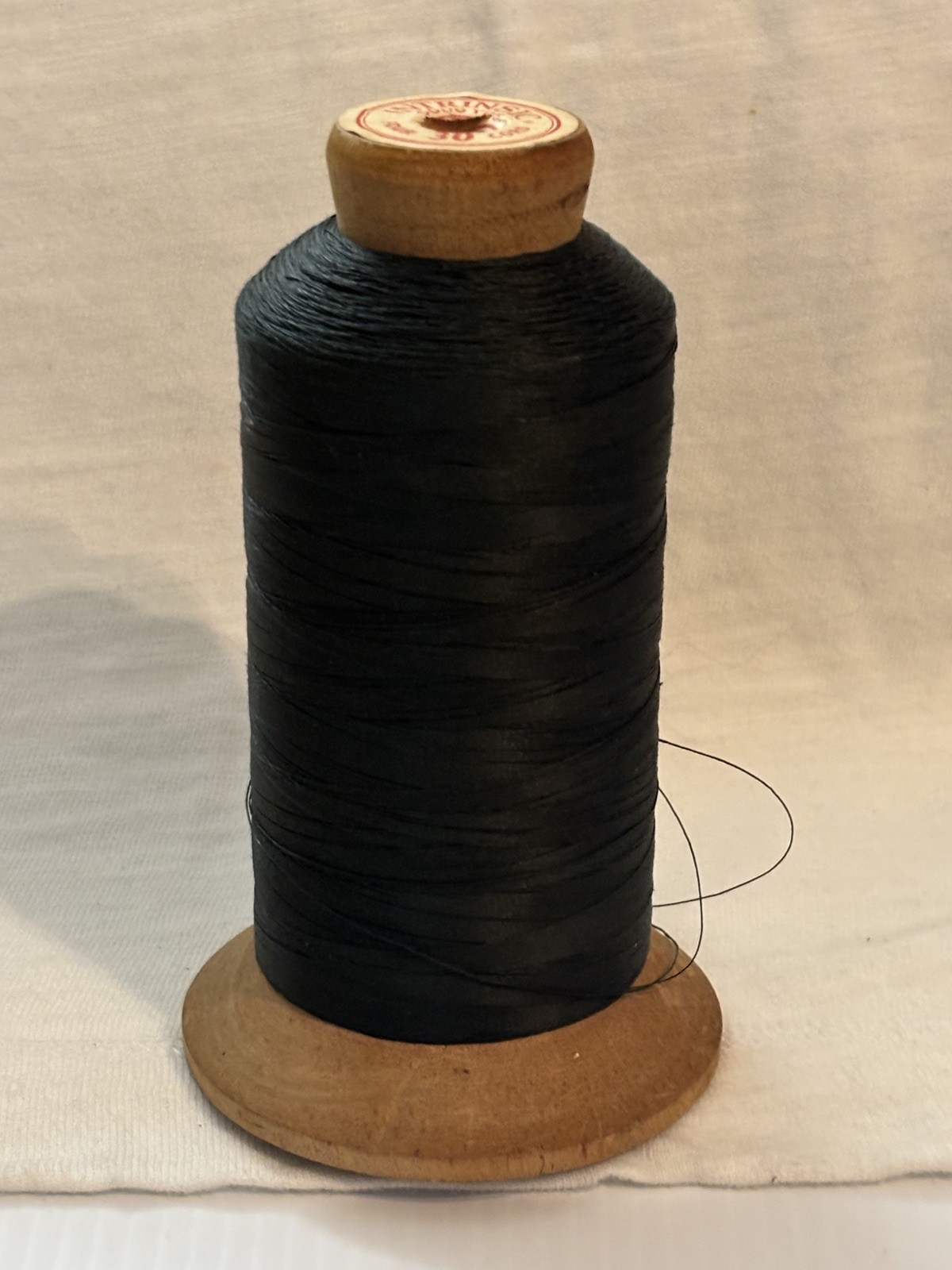 Intrinsic Wood Spool Black Cotton Thread #30 Vintage - American Thread Co. USA
