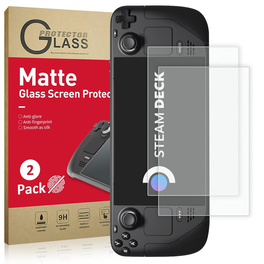 2 Pack Matte Glass Screen Protector for Steam Deck 7.0''/Steam Deck OLED 7.4'',