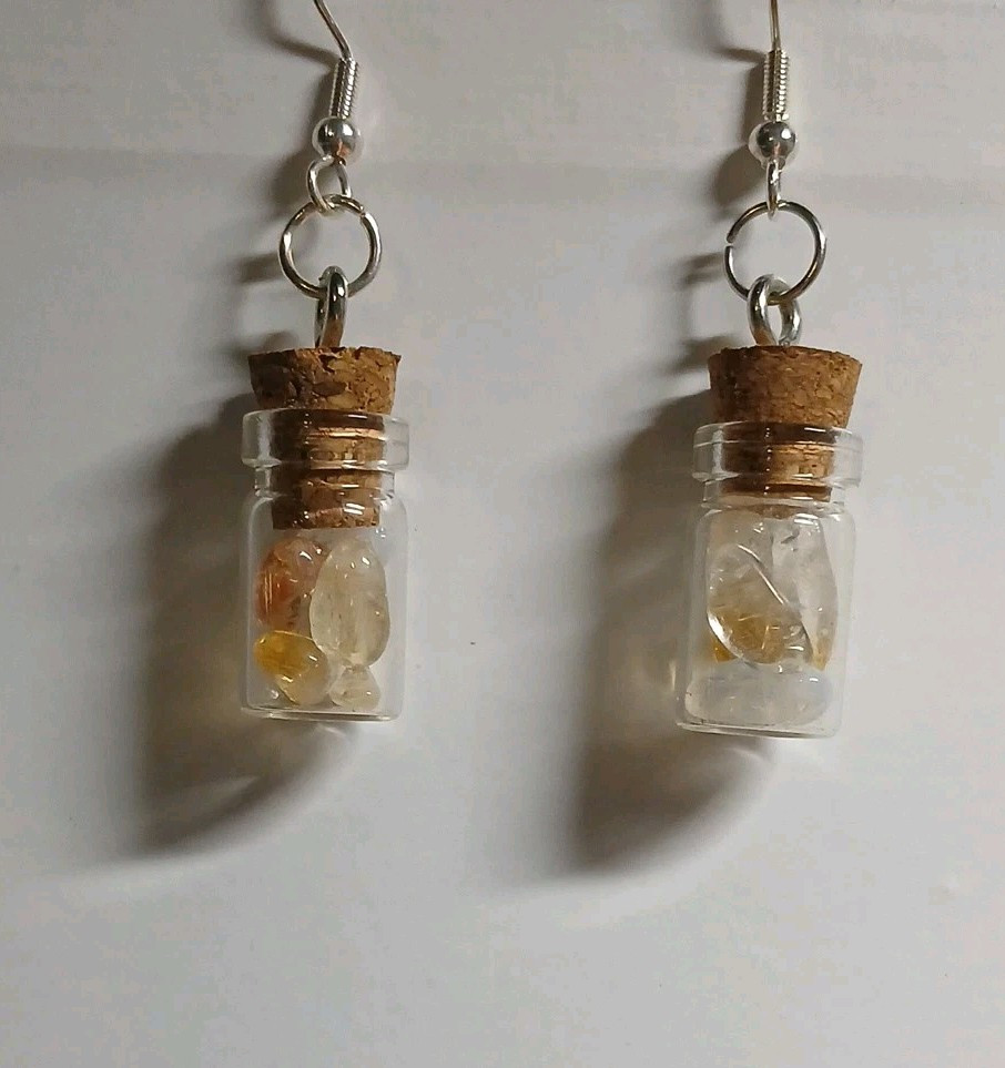 Citrine Mini jar earings