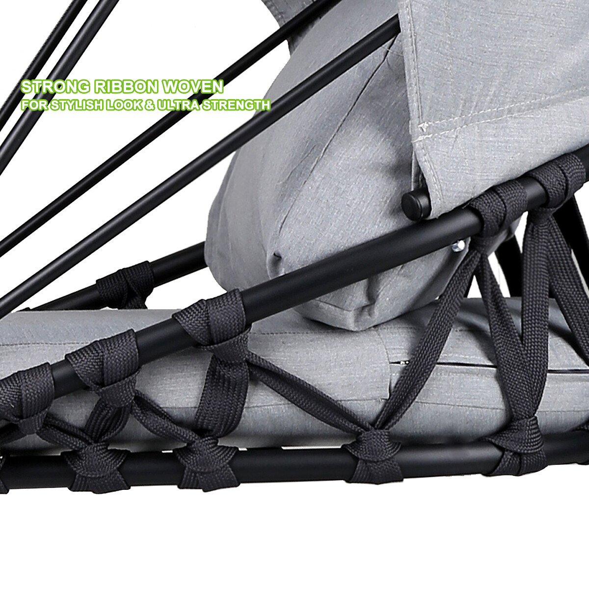 Foldable Hanging Egg Chair Outdoor Patio Hammock Swing Cushion Seat Canopy Stand