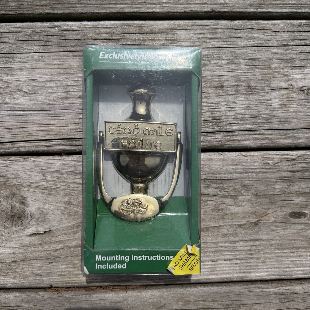 Irish Claddagh Door Knocker Solid Brass Celtic Cead Mile Failte Ireland