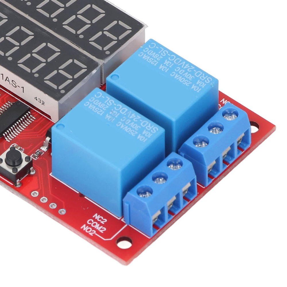 24V 2 Channel Relay Module LED Display Delay Self Locking Cycle Timer Module