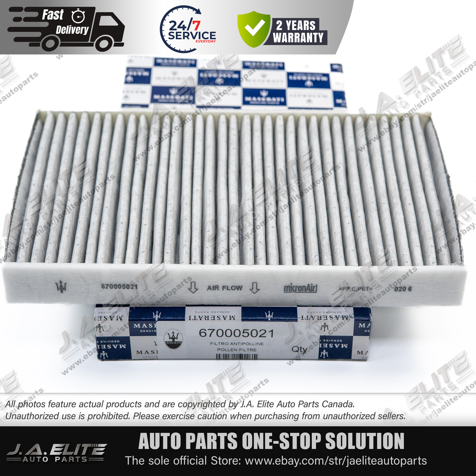 Genuine Oil & Air & AC Filters for Maserati V6 Gas Ghibli Quattroporte & Levante