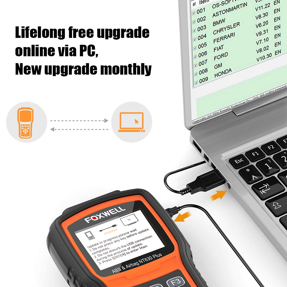 foxwell ABS SRS Reset OBD2 Scanner Car Code Reader Diagnostic Tool