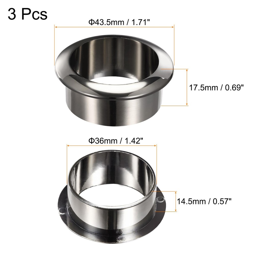 Eyelet Desk 36mm Dark Nylon Grey 3 Pack